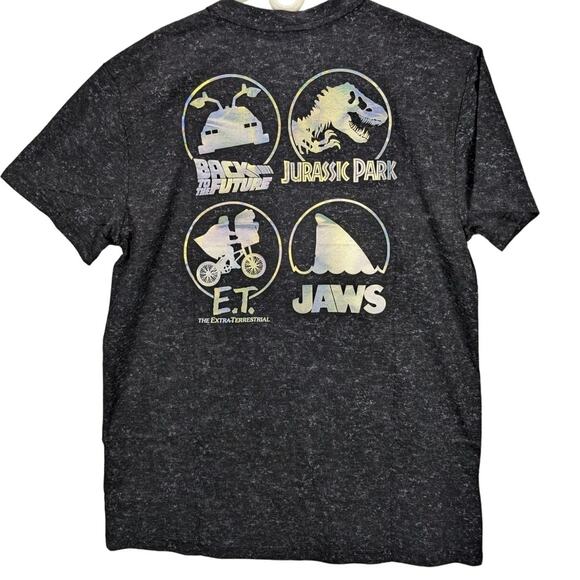 Universal Studios Shirt Mens Large Black ET Jaws Jurassic Park Back to future - Picture 2 of 6